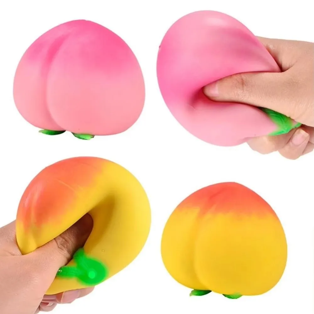Soft Squeeze Peach Slow Rising Peach Shaped Squeezable Fruit-Shaped Squishy TPE Material Slow Rising Anti-Stress Gift Giving