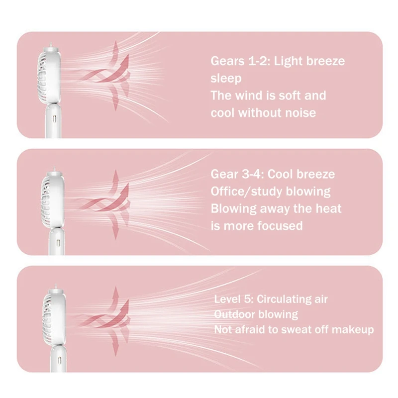 Top Deals Handheld Fan, Portable Fan With Lanyard Spray,5 Speeds Level Personal Fan, Foldable Desk Fan For Travel Outdoor
