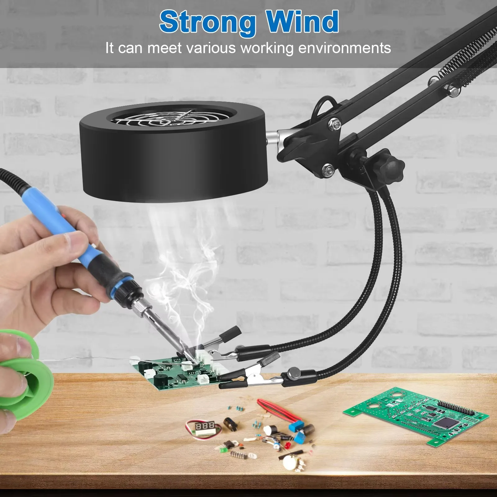 NEWACALOX Metal Welding Holder, 2PCS Flexible Arms Soldering Third Helping Hand PCB Stand Clamp Table Spring Tube Repairing Tool