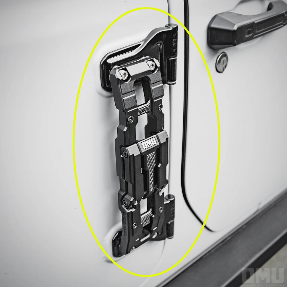 Door Hinge Step Heavy Duty Aluminum Footboard Foldable Car Folding Stepping Ladder for Jeep Wrangler JK JL JT - OMU002