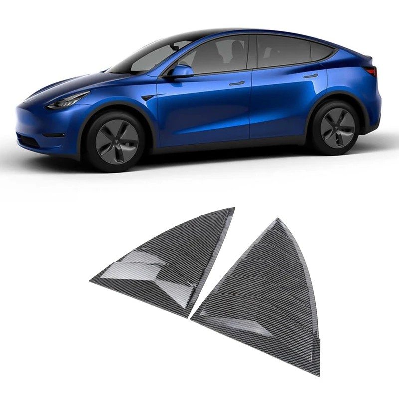 For Tesla Model Y Rear Window Triple-Cornered Sticker Exterior Fiber Shutter Decoration Accessories