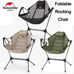 Naturehike Foldable Rocking Chair Camping Travel Armchair Backrest Seat W/ Pillow Adjustable Angle Bearing 150kg Aluminum Alloy