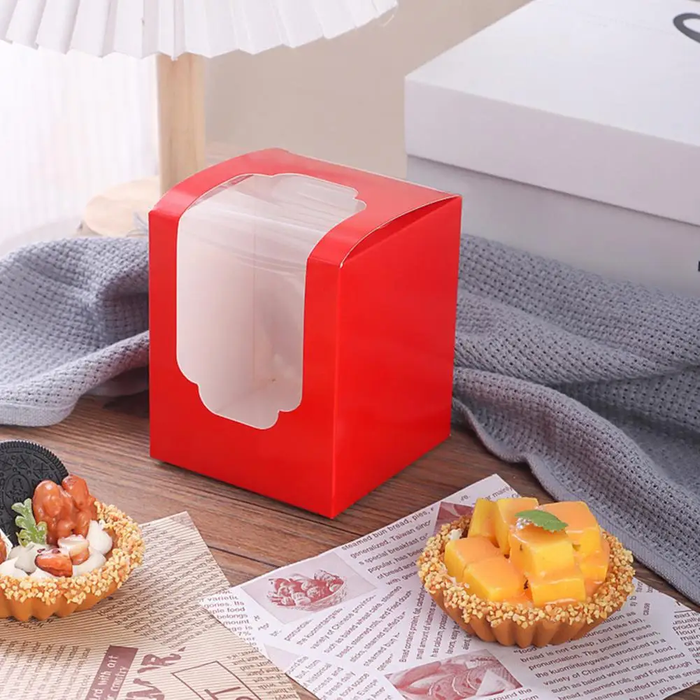 10Pcs Individual Cupcake Boxes with Window Stackable Cupcake Holders Food Grade Cupcake Containers  Homemade Cake Carrier