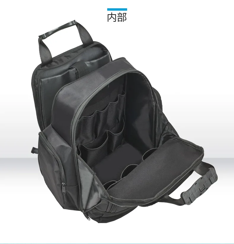 2025 Durable and waterproof tool kit, multi-functional repair canvas computer bag, double-shoulder backpack, electrician