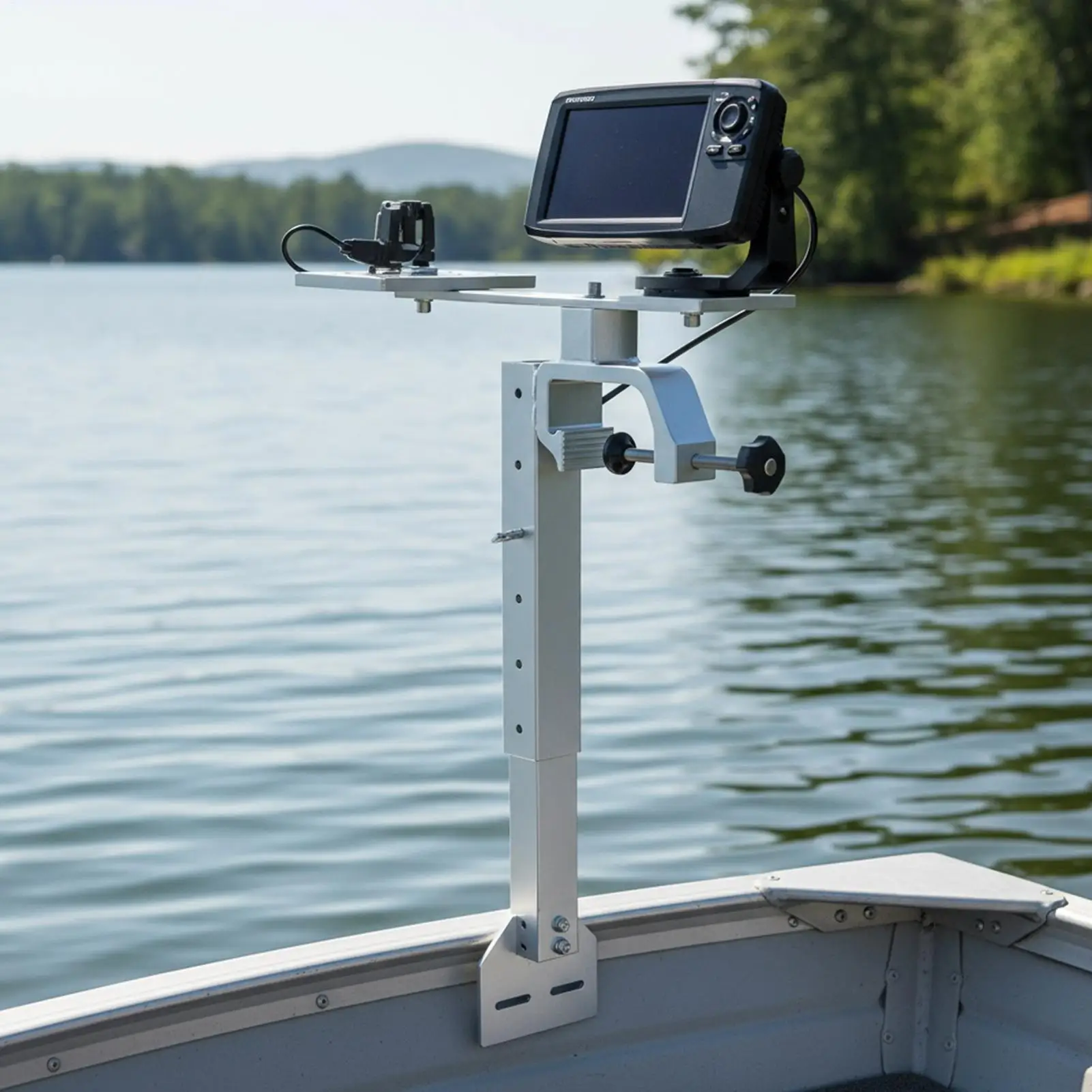

Fish Finder Mount Bracket Height-adjustable 360-degree Rotating Equipment Fish Finder Holder For Boat Outdoor Water Track Rail