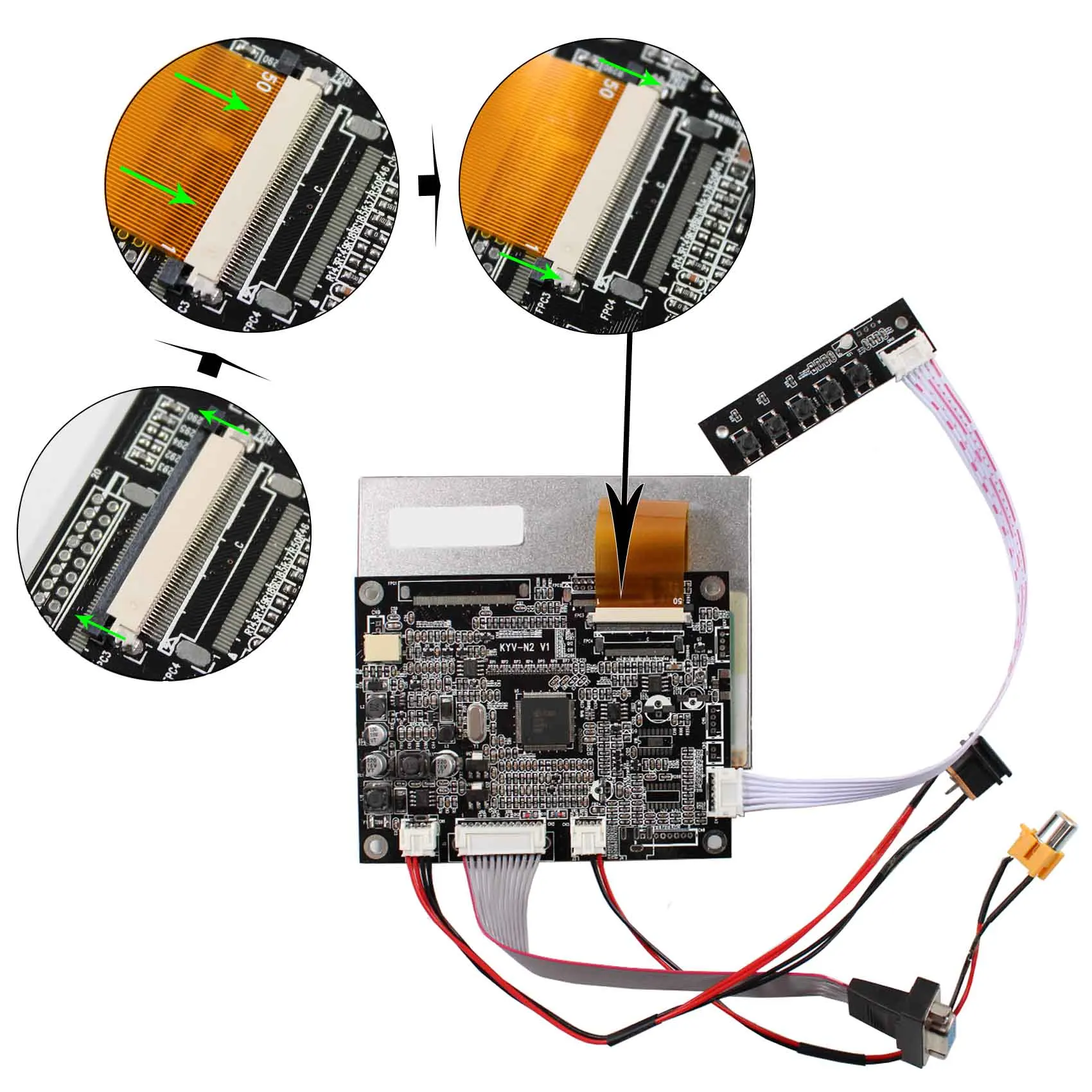 5inch 640X480 AT050TN22 50Pin 4:3 TFT LCD Digital Screen with LCD Board
