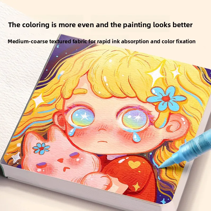 ENMY Cotton Fiber Watercolor Paper 300g/㎡ Acrylic Marker Paper No Bleed Art Paper for Drawing Notebooks Office School Supplies