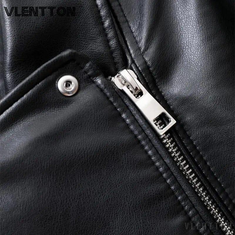 2024 Spring Autumn Women Fashion PU Imitation Leather Loose Zipper Jacket Coat Female Belt Pocket Solid Simple Casual Tops