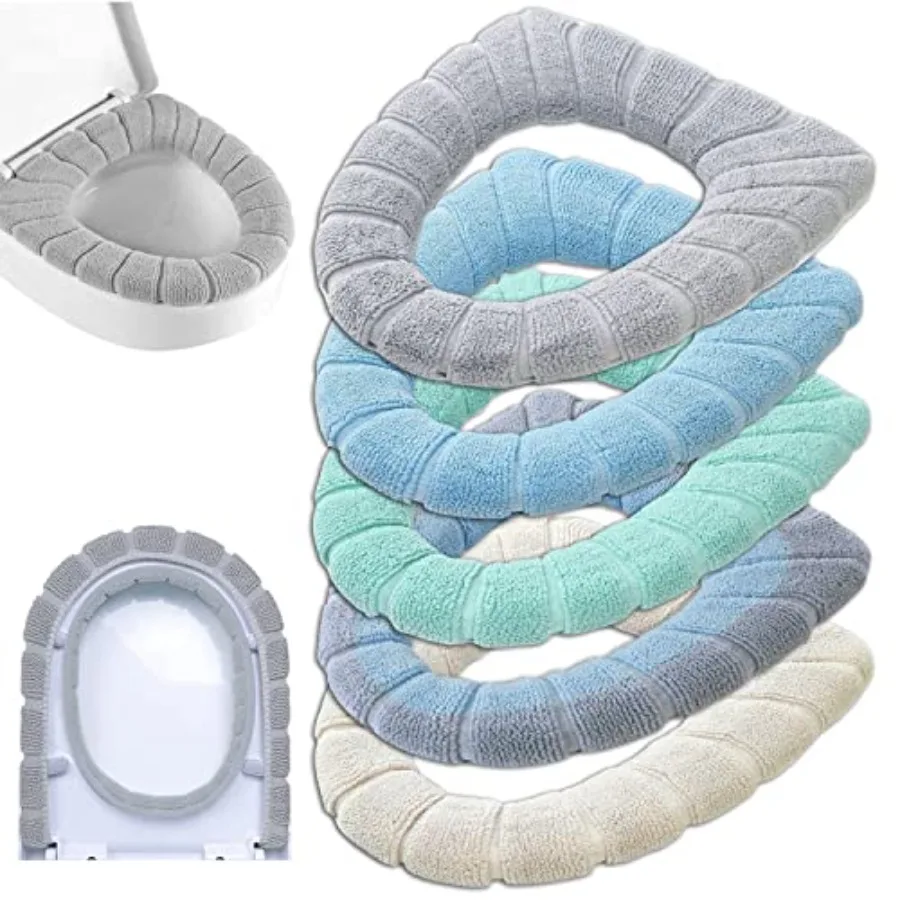 

Thicken Toilet seat Cover Cushion Pads Luxury Toilets Warm Toilet seat Covers Warm Toilet Seat Mat Super Warm Universal 5-Pack,