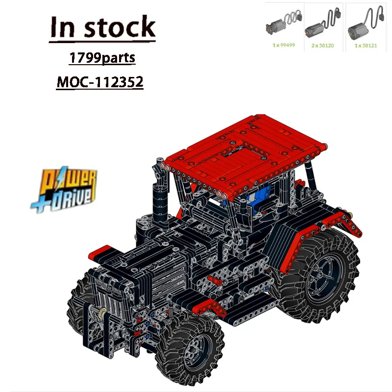 

MOC- 112352 Грузовой транспортный трактор, модель строительного блока 1799 деталейMOC, креативные рождественские строительные блоки для мальчиков и детей, игрушки, подарки