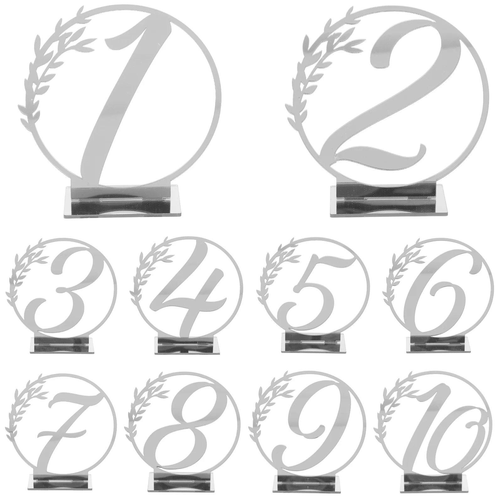 10 Pcs Acrylic Table Number Plate Banquet Decoration Display Household Wedding Sign