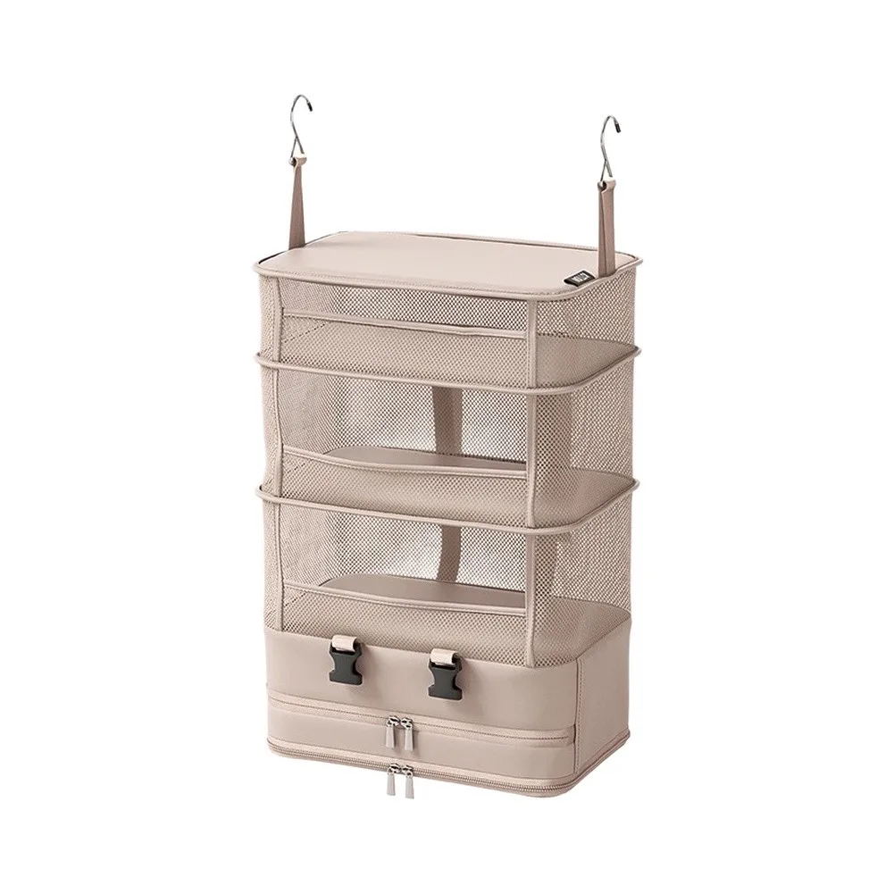 5-Tier Hanging RV Organizer with Metal Hooks for Camper Van Closet Shower Storage and For Travel Space Optimization