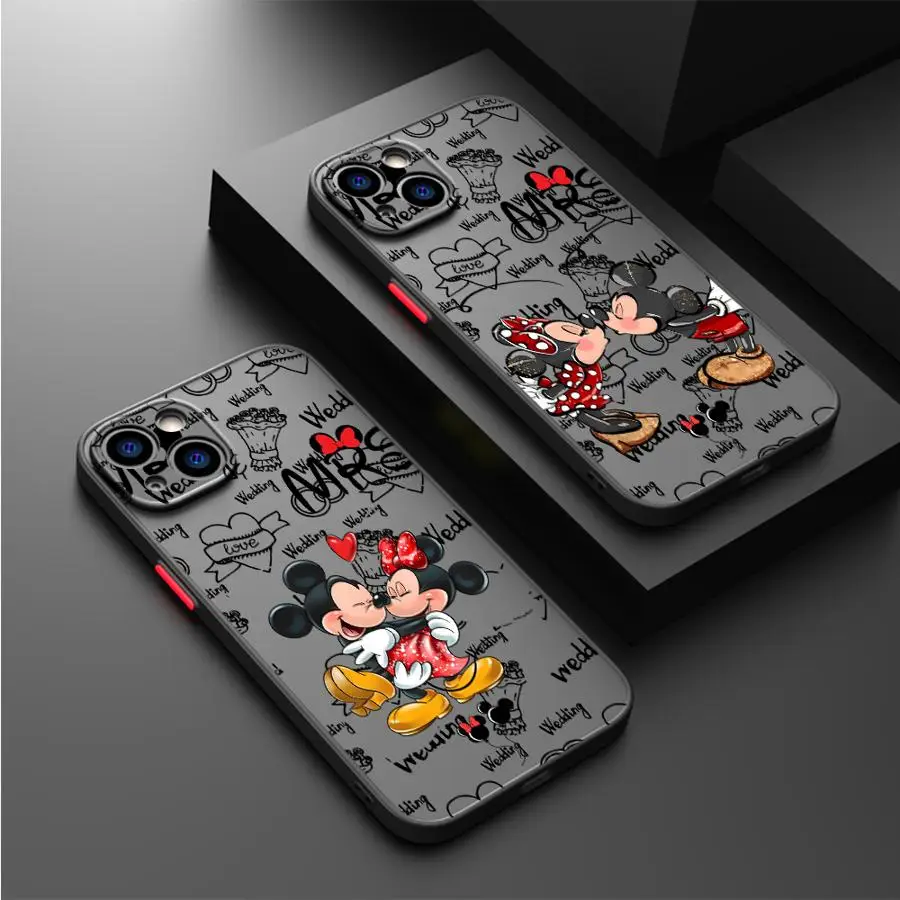 Custodia per iPhone XS Max 17Air 7 8 15 16 14Plus 12 13 11 17 Pro Max 13 Mini Cover morbida Disney Love Topolino Minnie
