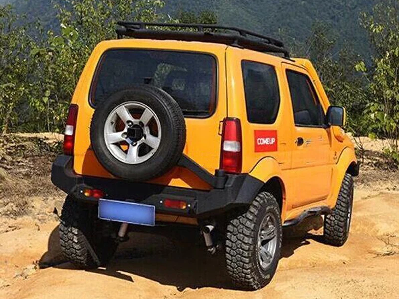 Black Steel Rear Bumper with Tire Carrier for Suzuki Jimny 1998+ Bumper Guard Bar JB43 JB74