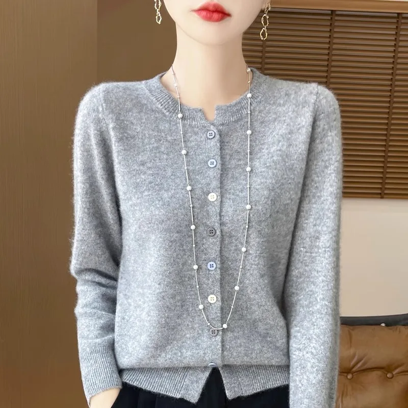 

Кардиган, свитера, женский вязаный топ с длинными рукавами, кардиганы, пальто, 100% шерсть, новая верхняя одежда, куртка, одежда, корейская мода, уличная одежда y2k