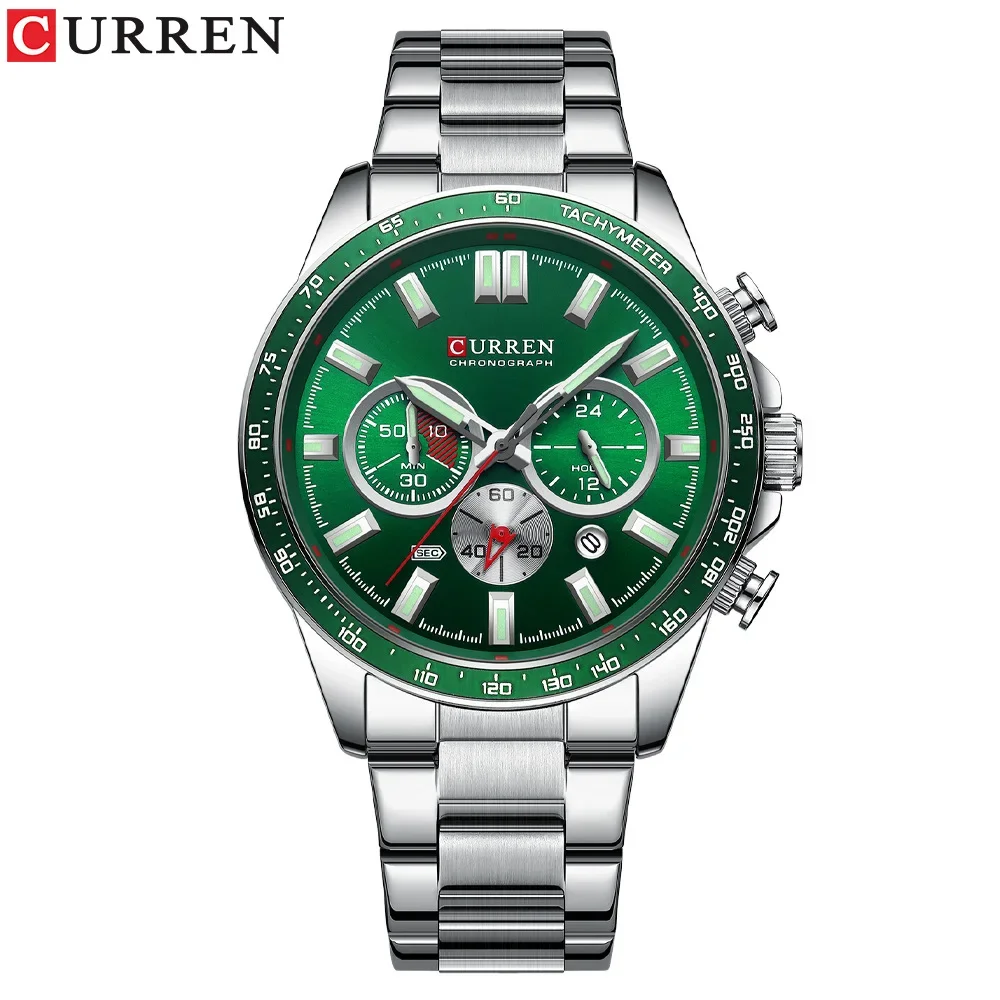 

Curren 8418 Men's Watch Calendar Watch Steel Band Six Hand Multifunctional Quartz Watch Business