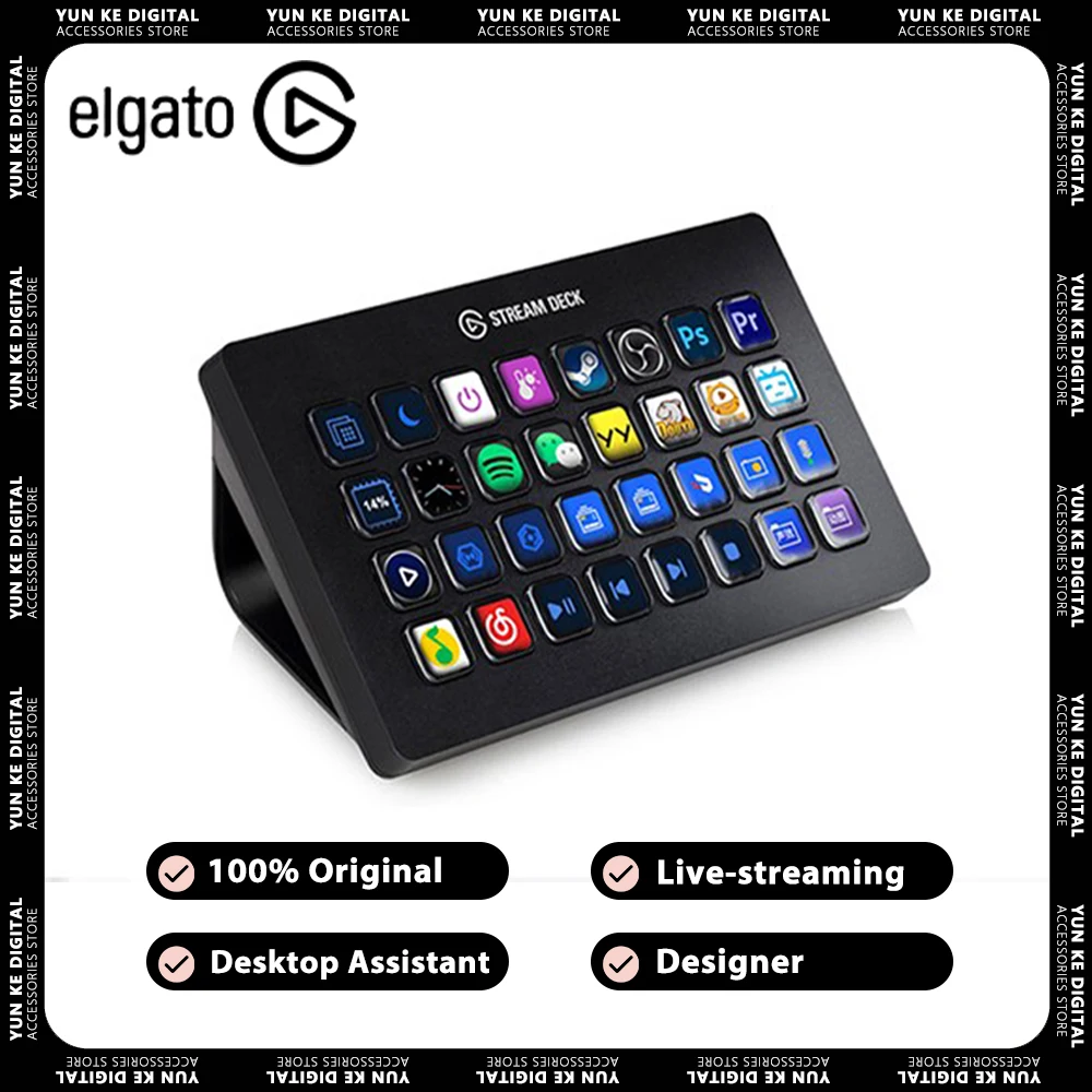 Elgato Stream Deck XL Multifunctional Console Panel 32 Keys Desktop Assistant Mini Keyboard Live-streaming Designer PS Pc Gamer