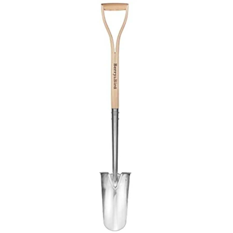 Garden Drain Spade Shovel with Wood Handle, 42.5