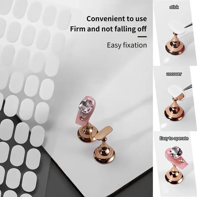 

500pcs False Tip Double Sided Adhesive Tapes Pre-Cut Nail Display Strip for Nail Art Display Stand Practice Nail Holder&Nail