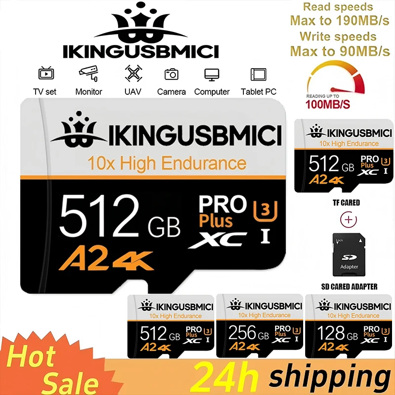 Micro TF SD Card 128GB 256GB 32GB TF Cards SD Cards Memory Card V60 Anti-Shock for Smartphone/PC/E-Reader/Router/MP4 Player