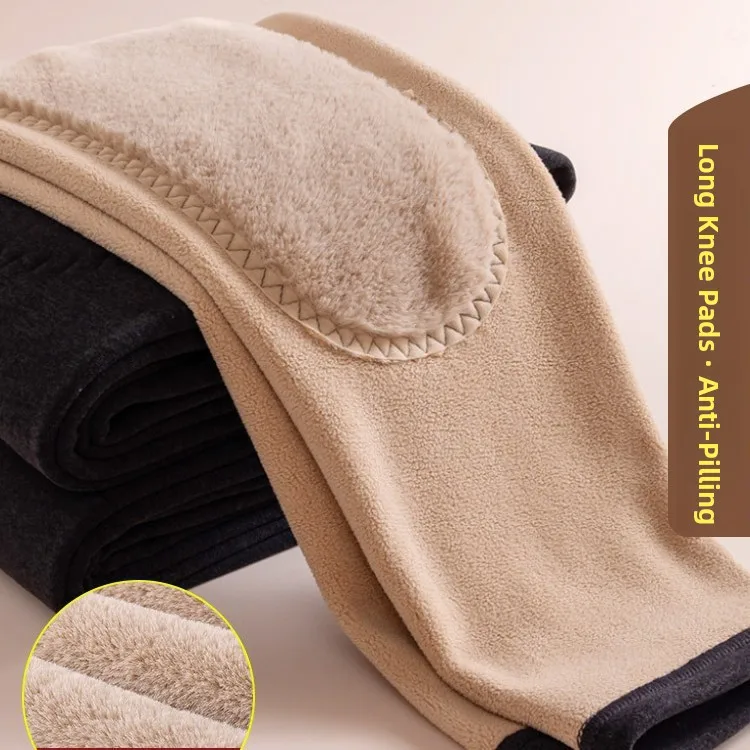 

Мужские утепленные зимние брюки из хлопка с высокой талией, с подкладкой и наколенниками, молодежные, цветные