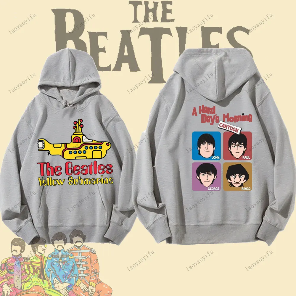 

The Beatles Black Rock Band Hoodie Men's Pullover Keep Warm Drop Shoulder Long Sleeve Sportswear Winter Autumn Streetwear