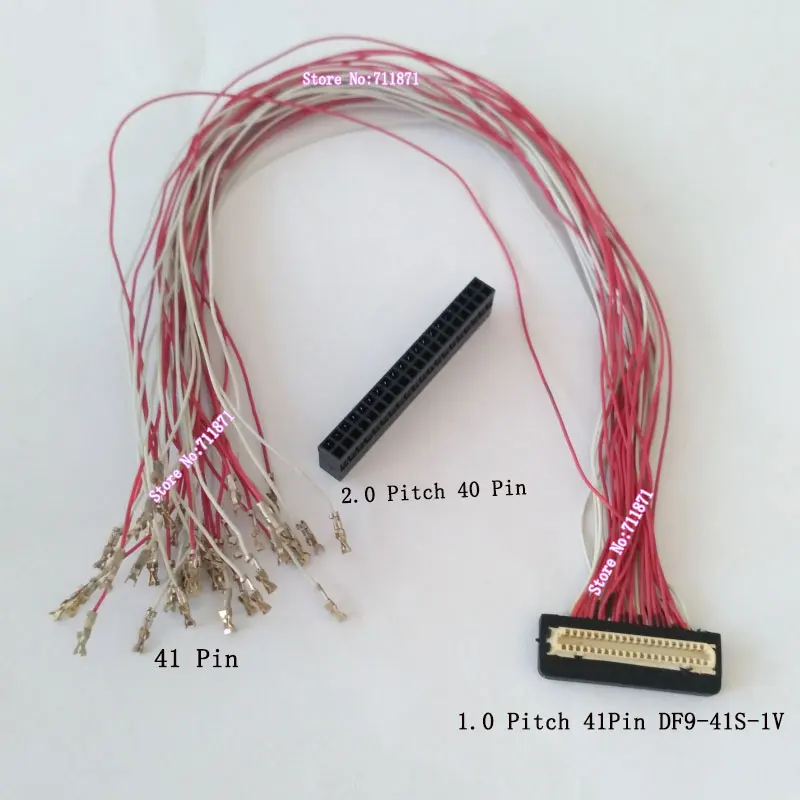 1.0 Pitch 41P 41Pin DF9-41S-1V to 2.0 Pitch 41 Pin TTL Screen Cable LIne 41P DF9 41S 1V Custom DIY Screen Wire Cord 1.0 DF9 2.0