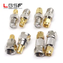 Conector coaxial RF, adaptador coaxial tipo F, conector hembra a macho SMA, Conector recto F a conector SMA