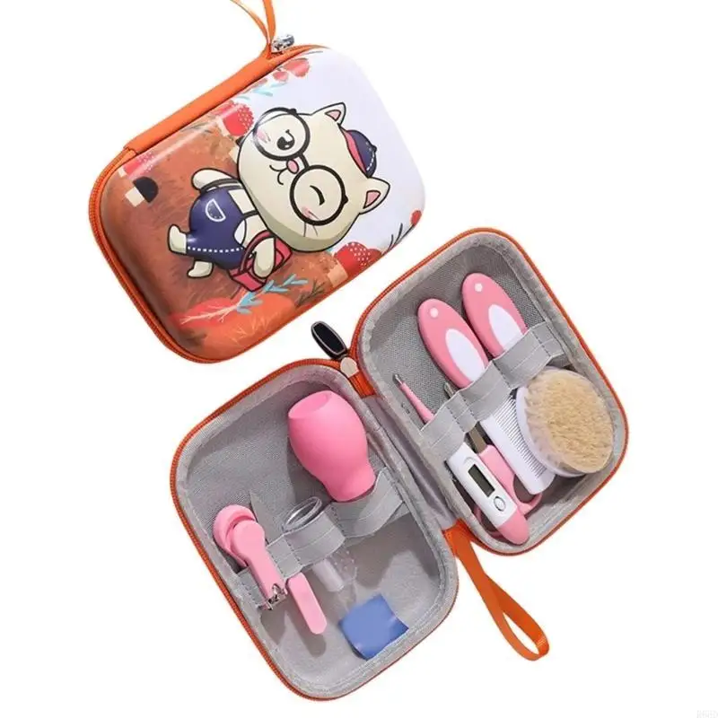 

R66D 1 Set Newborns Grooming Feature Thermograph and Nasal Aspirator Tweezer Brush Convenient for Home and Travel Use