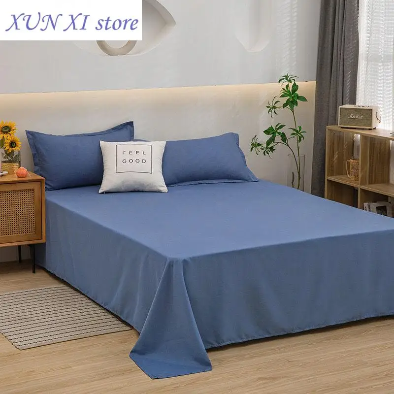 Neue einfarbige Bettlaken Textil moderne Polyester Bett Flach bettwäsche Bettwäsche Single Queen King Size Matratzen bezug Tages decke