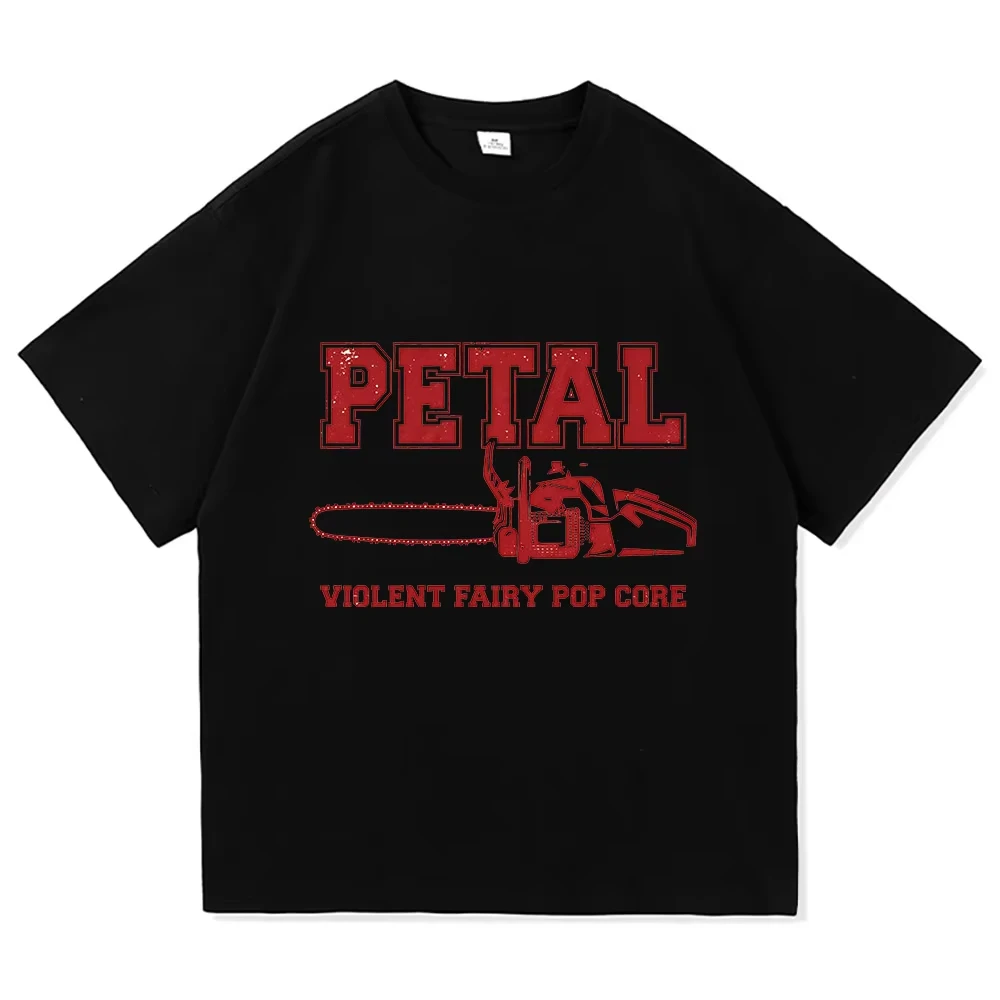 PETAL Chainsaw Graphic T‑Shirt Ariana Grande Fashion Design Tshirts Men Women Pop Core Print Short Sleeve Tees Vintage Punk Rock