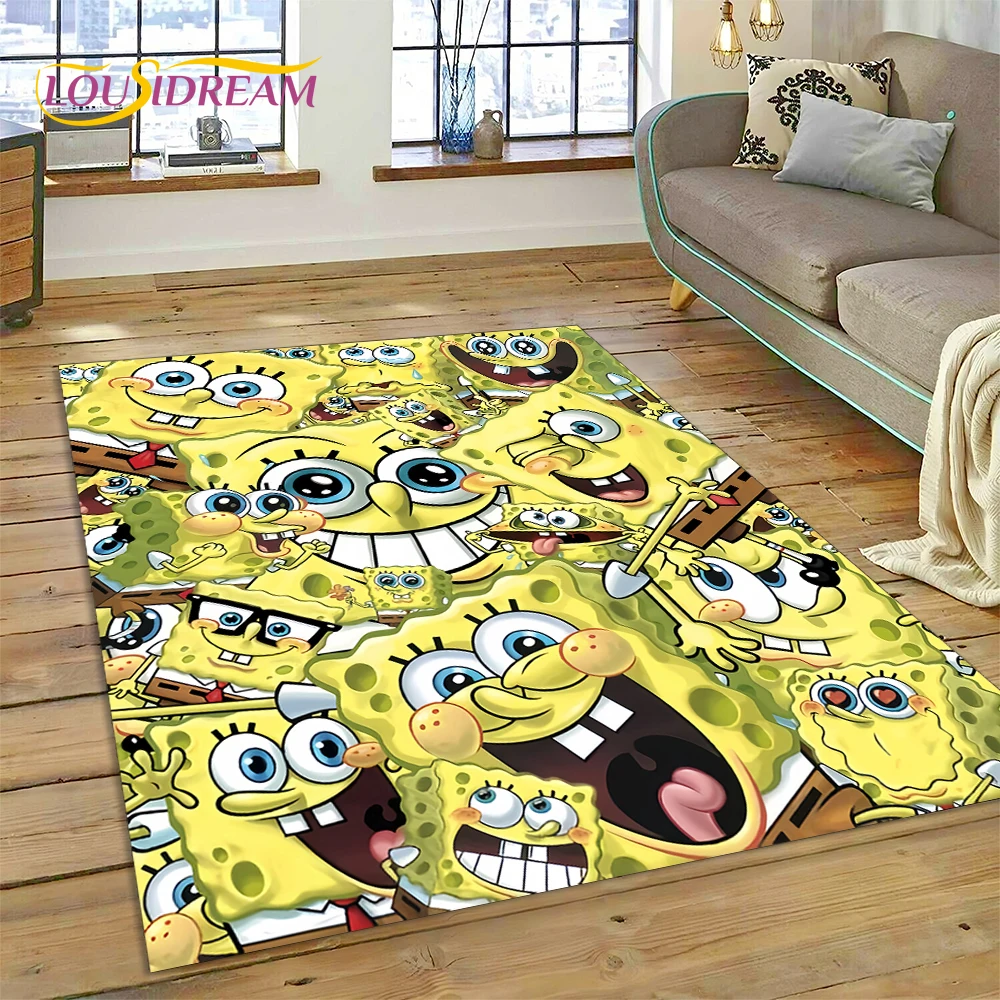HD Funny S-SpongeBob Patrick Star Cartoon Rug Carpet for Living Room Bedroom Home Decor,Non-slip Decoration for Sofa Doormat Kid