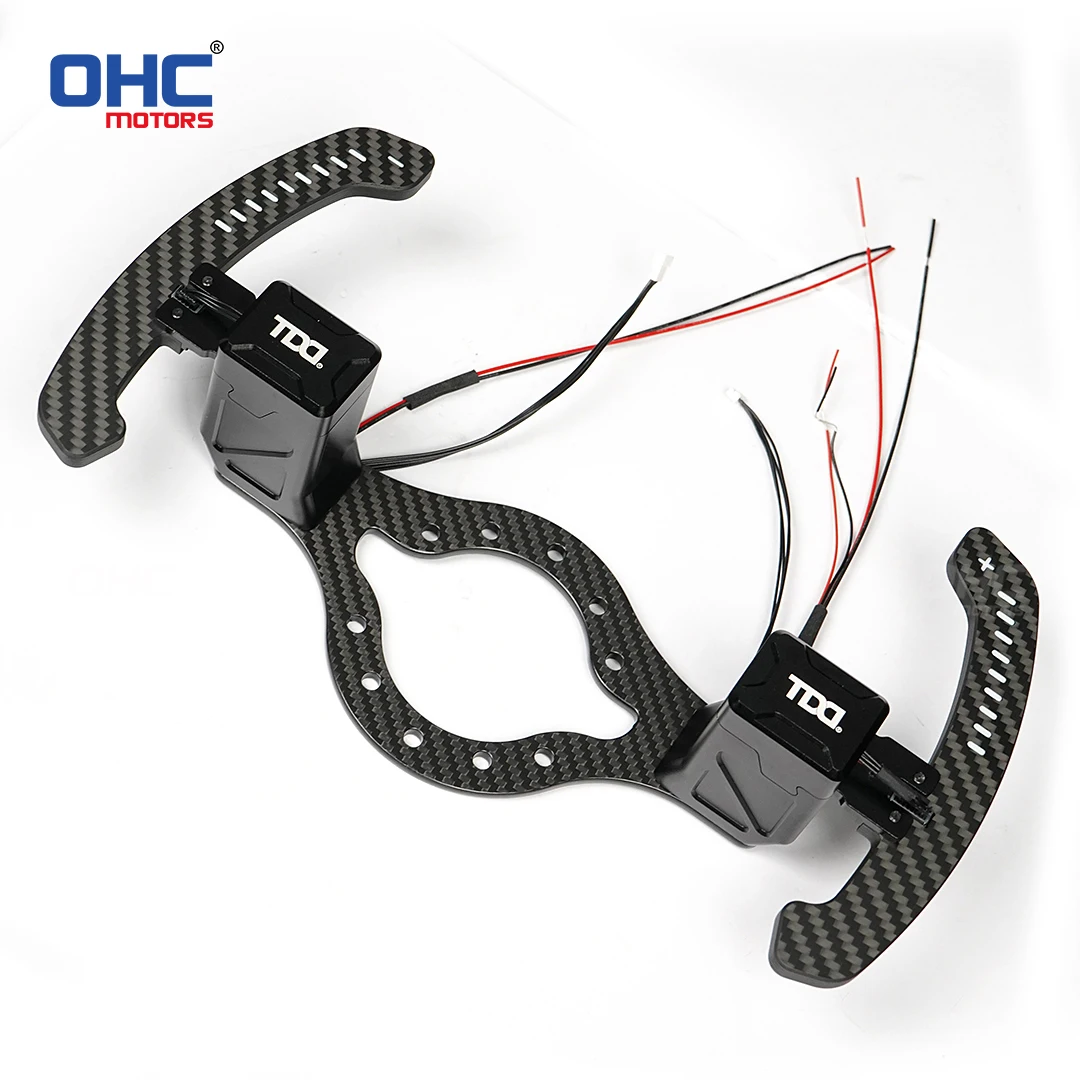 OHC LED Carbon Fiber Magnetic Paddle Shifter Universal Car Quick Release Steering Wheel Carbon Fiber Paddles With For Car view 4