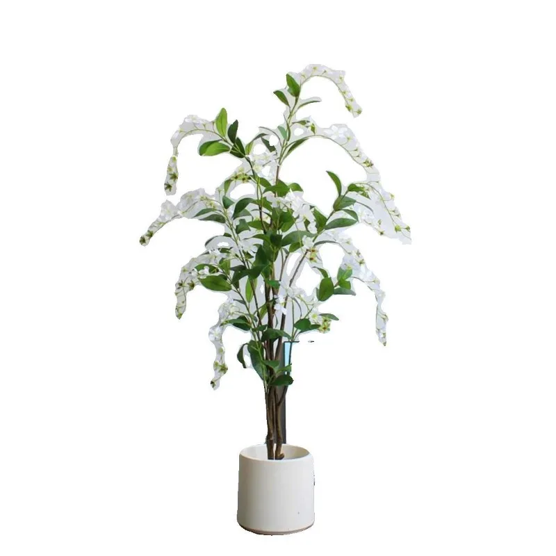 

High-end simulation fake green plant weeping silk jasmine B & B hotel shop window home floor-to-ceiling potted plant ornament