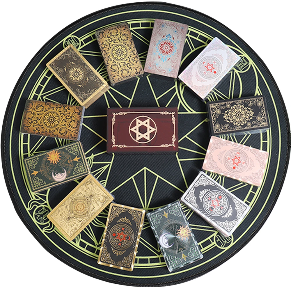 12*7cm złota folia Tarot ciemno czerwony kryształowe pudełko zestaw gra planszowa wodoodporna i odporna na zużycie wysokiej klasy astrologia