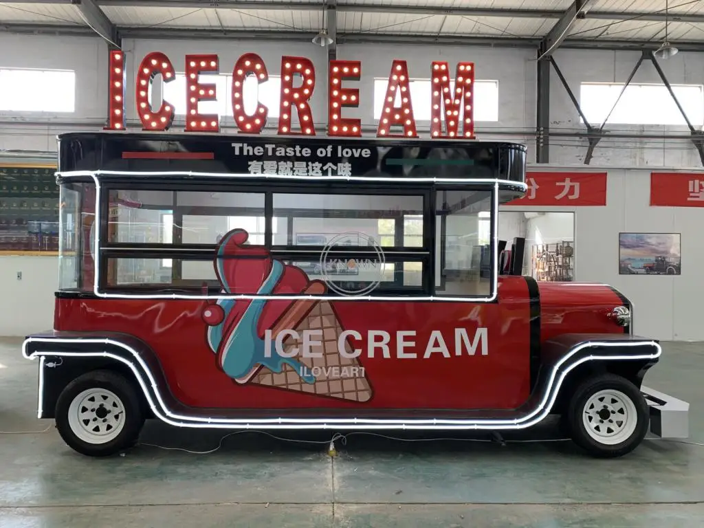 OEM 전기 스트리트 모바일 케이터링 푸드 자판기 트럭, 다기능 아이스크림 푸드 카트 키오스크