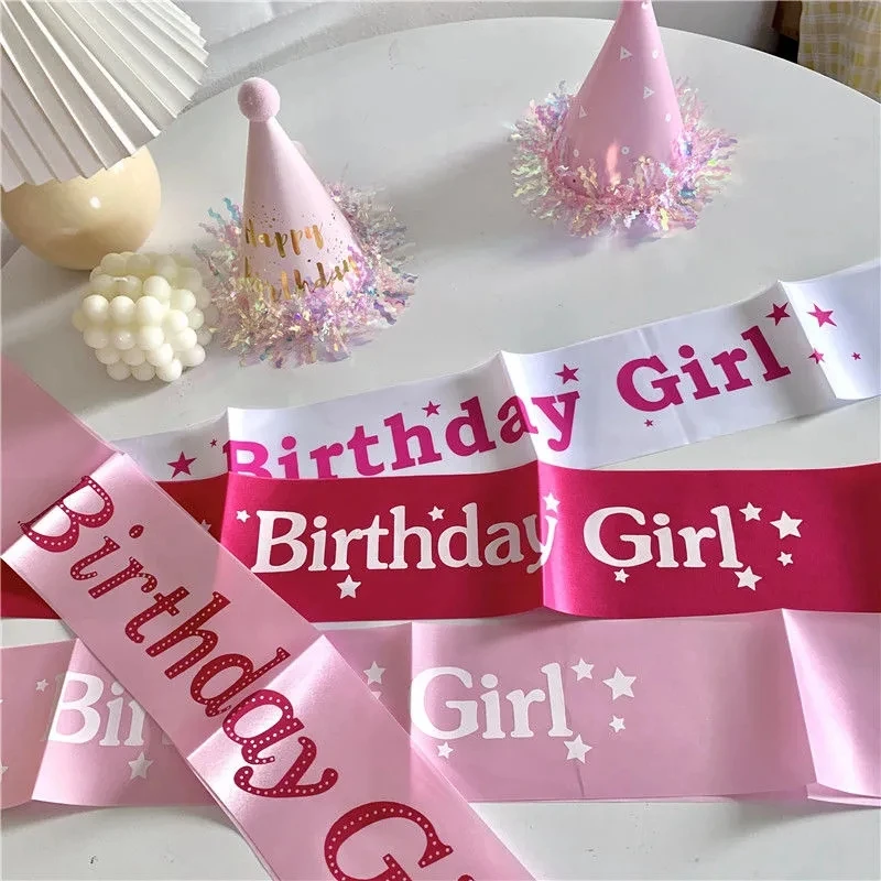 Happy Birthday Satin DIY Sash Ribbons Letters Shoulder Strap Adult Kids Party Birthday Decor Gifts Decoraciones Para Fiestas