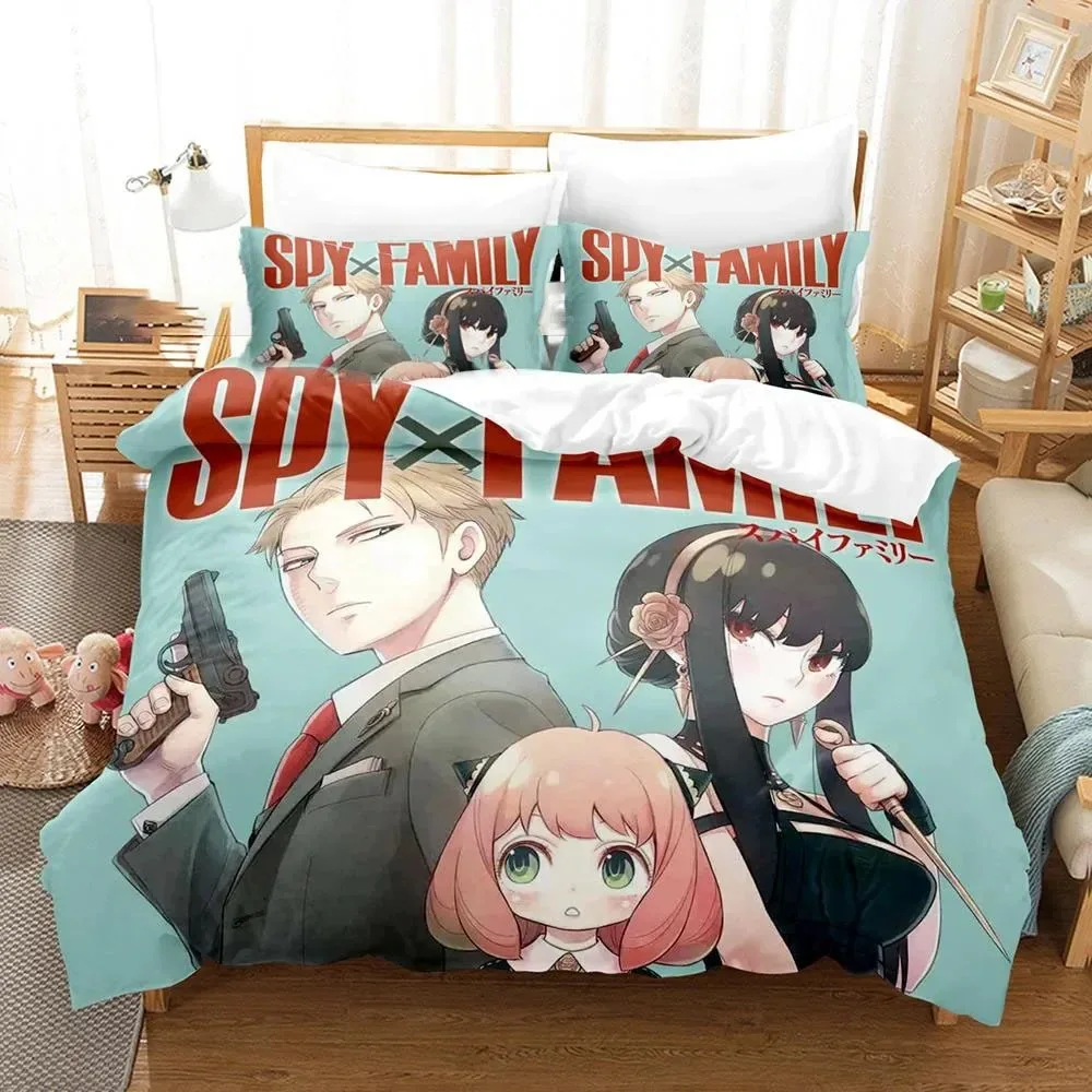 Anime Spy x Family Anya Bedding Set Duvet Cover Bedroom Comforter Covers Single Twin King Size Quilt Cover Home Textile