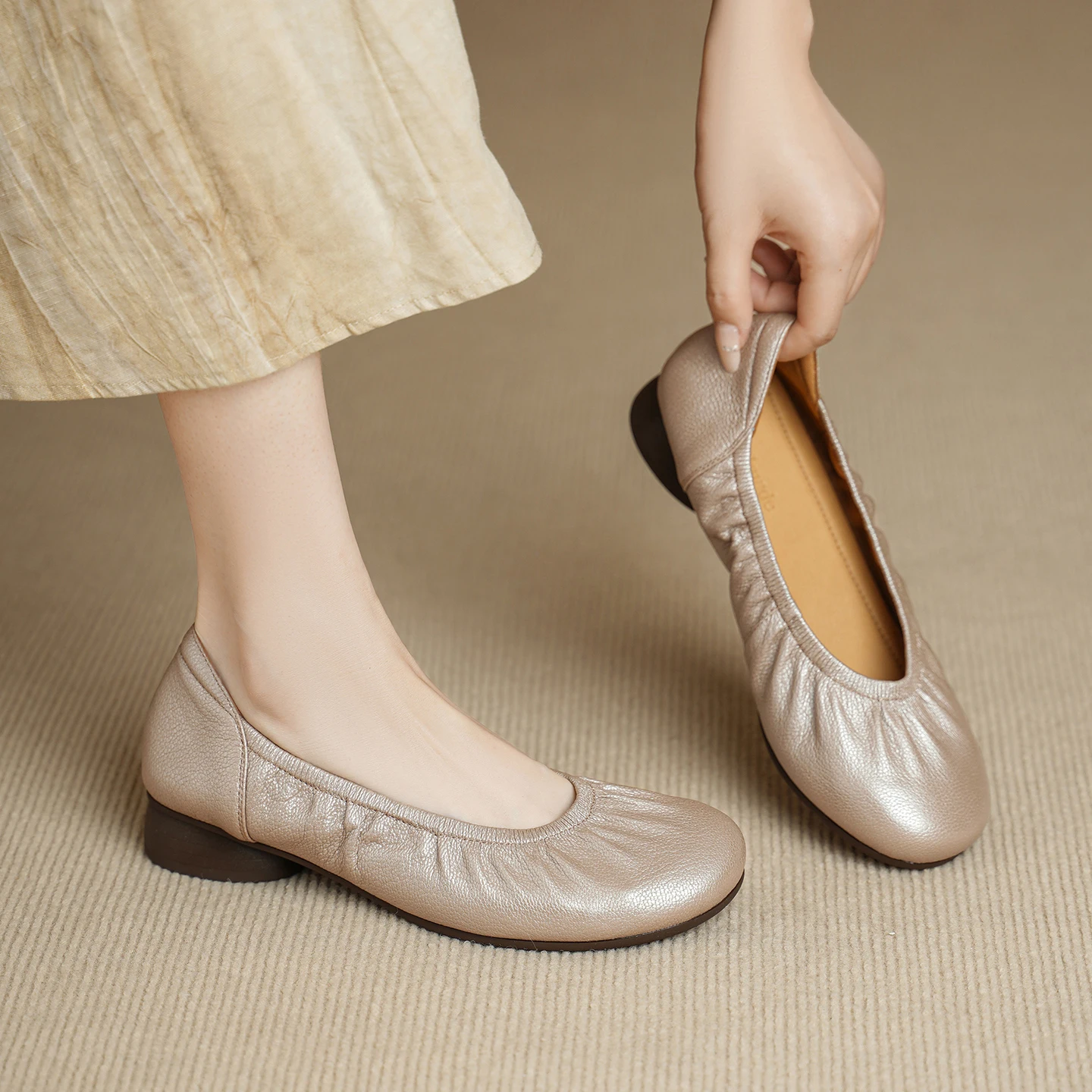 Sepatu Wanita Kulit Domba Asli - Shoes For Women Flats ulasan dan harga