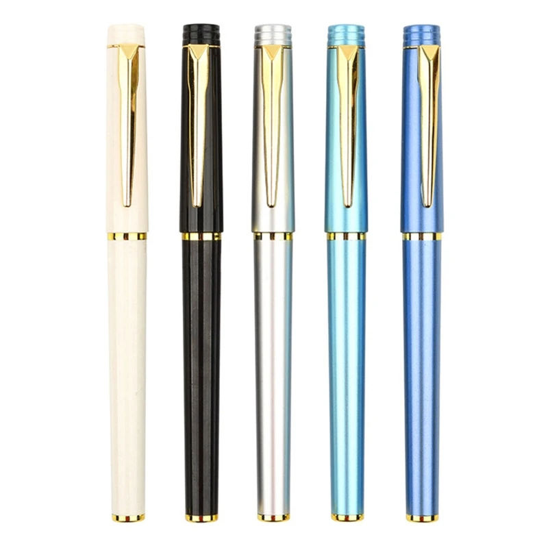 Black Blue Light Green Silver Metal Pen Gold Trim