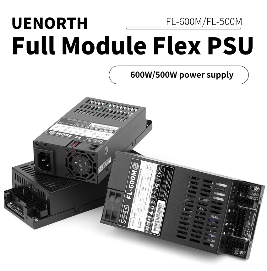 FL-600M 600W Flex-ATX PSU Black Quiet Fan