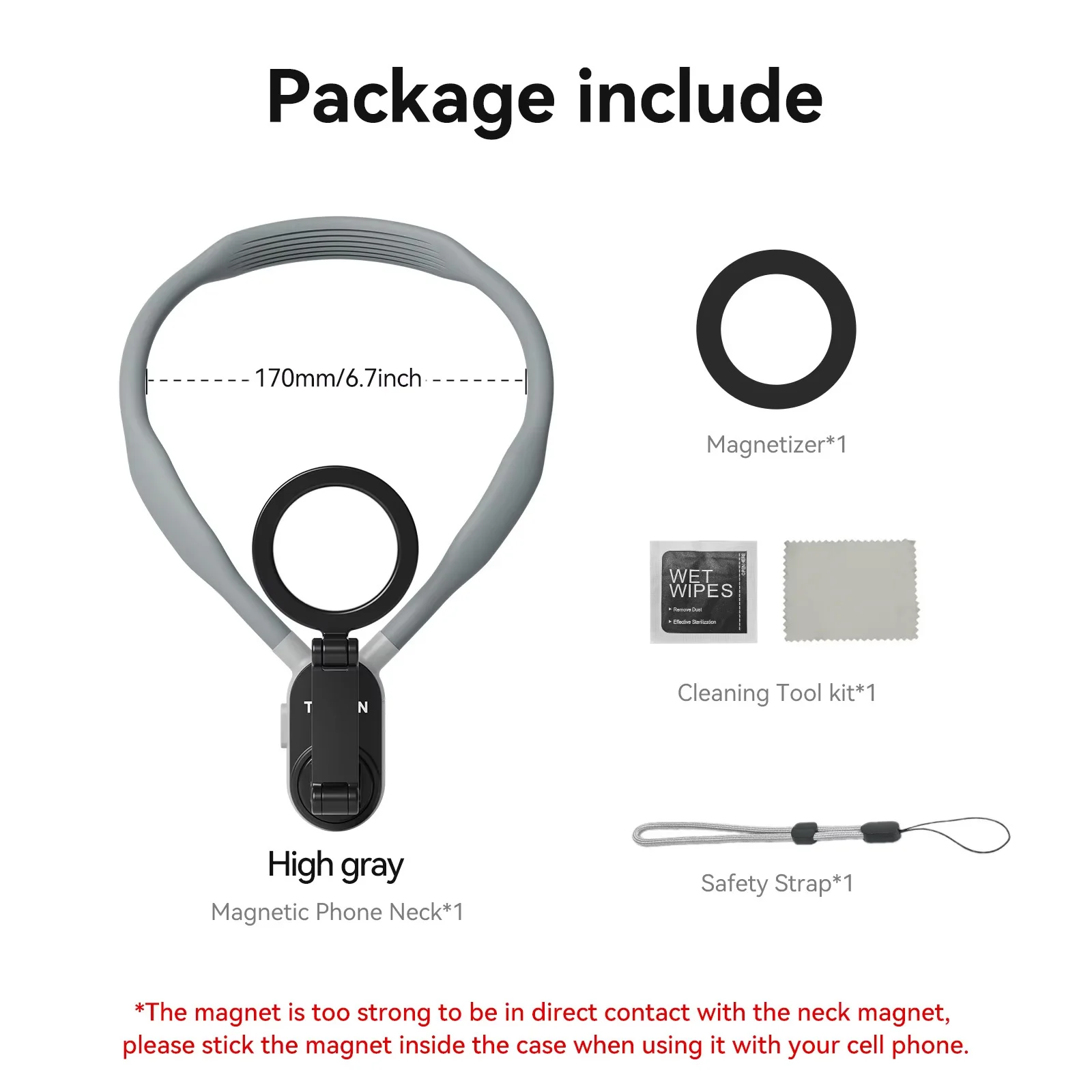 TELESIN Siliconen Magnetische Nek Mount Quick Release Hold voor Iphone 15 14 13 12 11 10 SAMSUNG HUAWEI XIAOMI Telefoon Accessoires