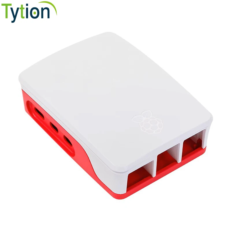 Raspberry Pi 5 Case Red White ABS Shell with Temperature Controlled Fan Support Cluster Stacking