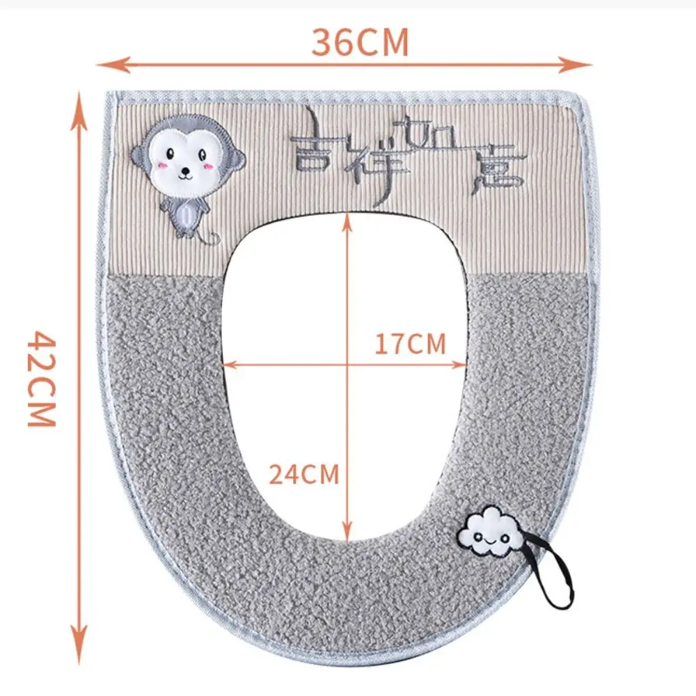 Cushion+lid Cover Toilet Seat Mat Set Bathroom Universal Warm Soft Washable Closestool Seat Case Winter Pad Bidet Mats