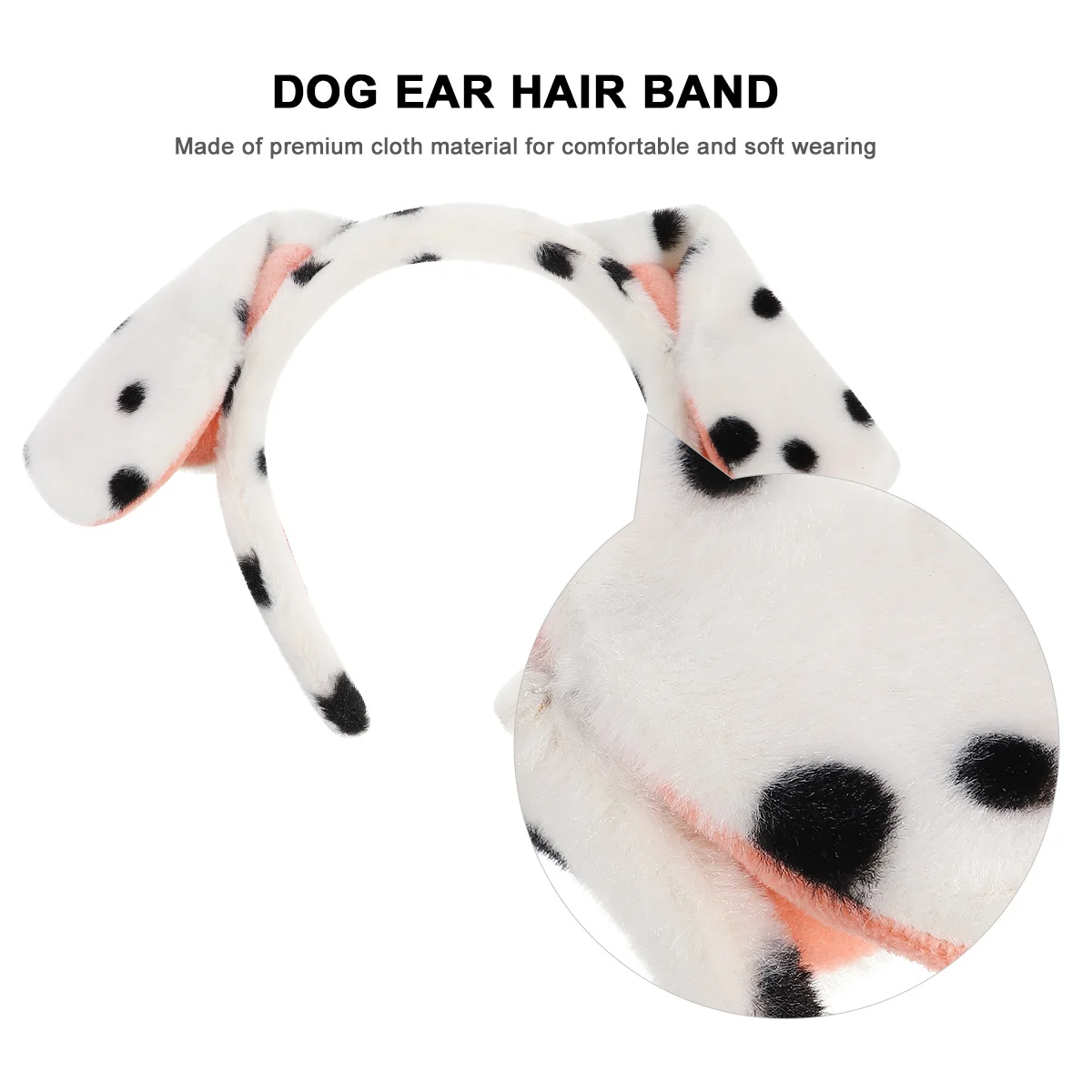 

Cartoon Dog Ears Headband White Hair Loop for Kids Halloween Costume Photo Props Stretchy Cloth Headdress Fits Most