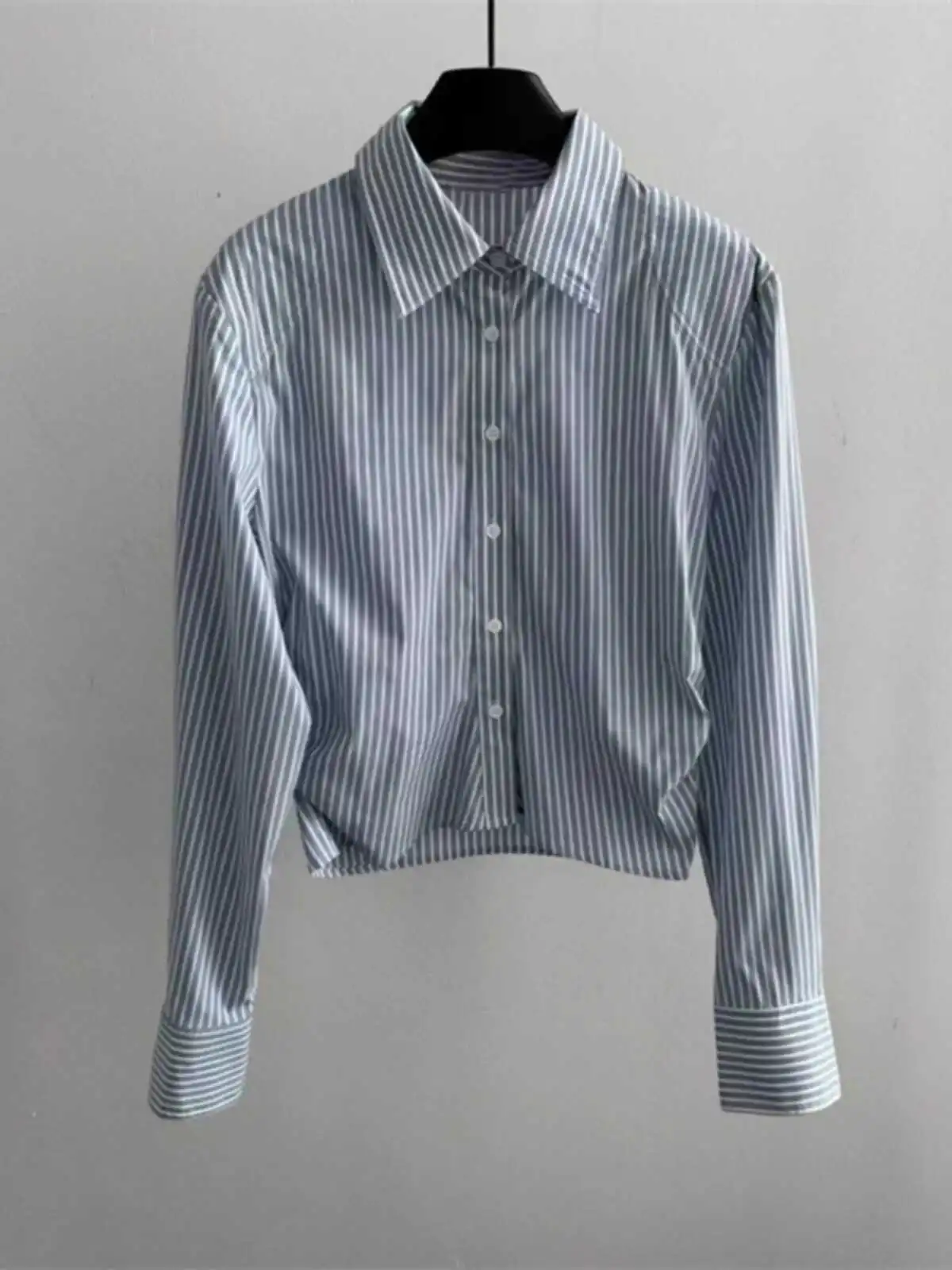 

Женская свободная рубашка в полоску с длинным рукавом, на пуговицах, повседневная, осенняя мода 2025