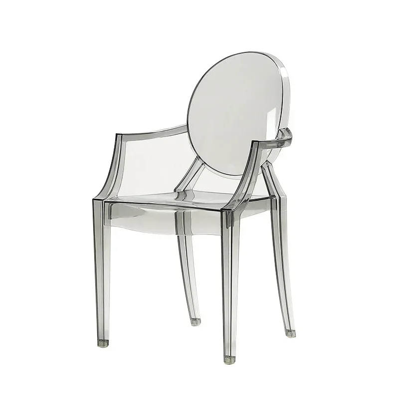 Nordic light dining chair plastic transparent home modern simple cafe armrest diningbackrest negotiation