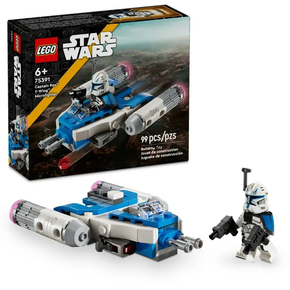 레고 75391 캡틴 렉스™Y-윙™Microfighter 멋진 장난감 조립 키트, 6 세 이상 어린이용 조립 장난감 세트, 새로운 2024 (99 개) 