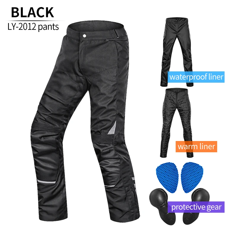 LYSCHY LY-2012 Windproof Warm Waterproof Motorcycle Adventure Long Touring S-6XL Pants Multifunction Motorbike Trousers