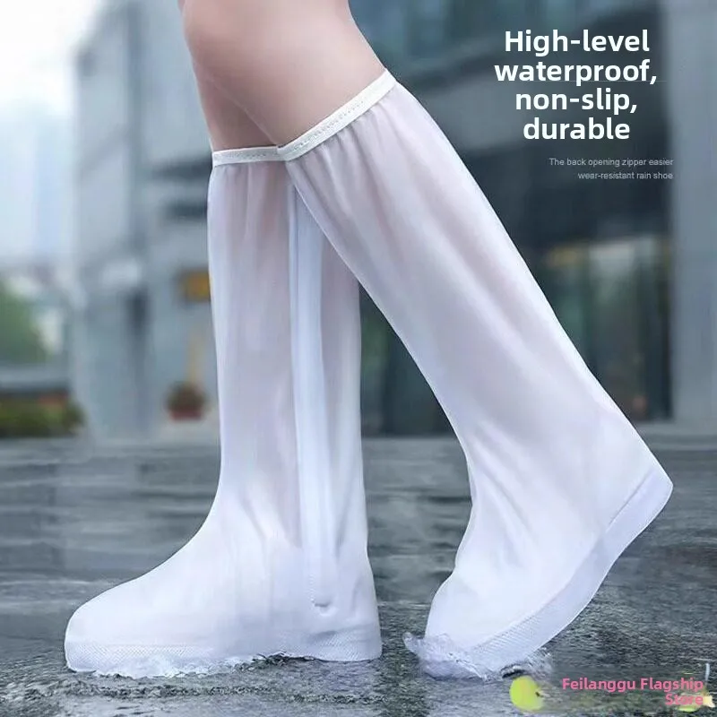 

Водонепроницаемые противоскользящие утолщенные мужские чехлы для обуви от дождя и снега, прочные высокие бахилы для дождливой погоды, универсальный размер